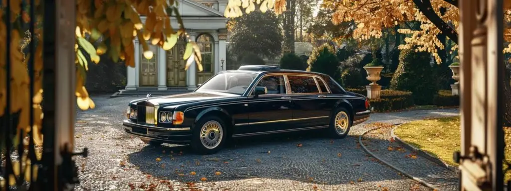 Luxury funeral car parked in a quiet, dignified setting reflecting care and respect