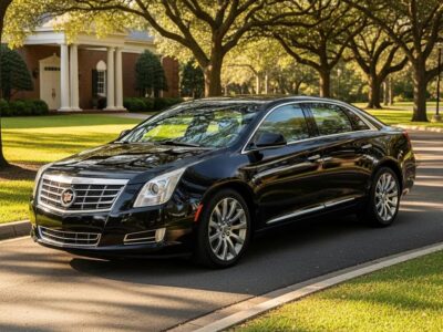 Luxury funeral vehicle representing comfort and dignity in transportation services