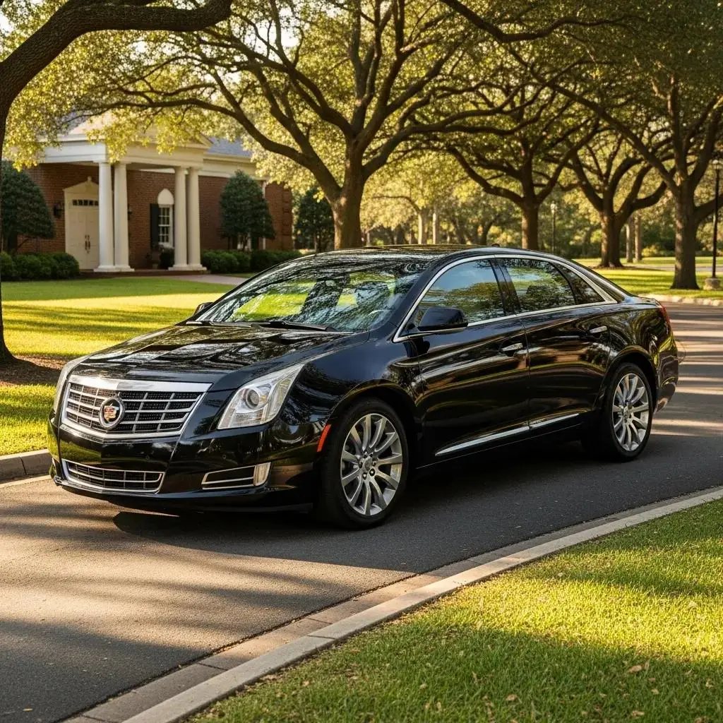 Luxury funeral vehicle representing comfort and dignity in transportation services